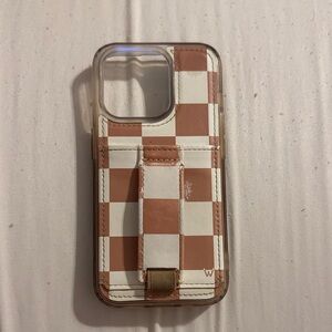 Wallis Brown and White Checkered Phone Case